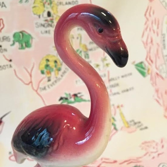 VINTAGE 1950s Midcentury Floridian Pink Flamingo Figurine - Picture 5 of 17